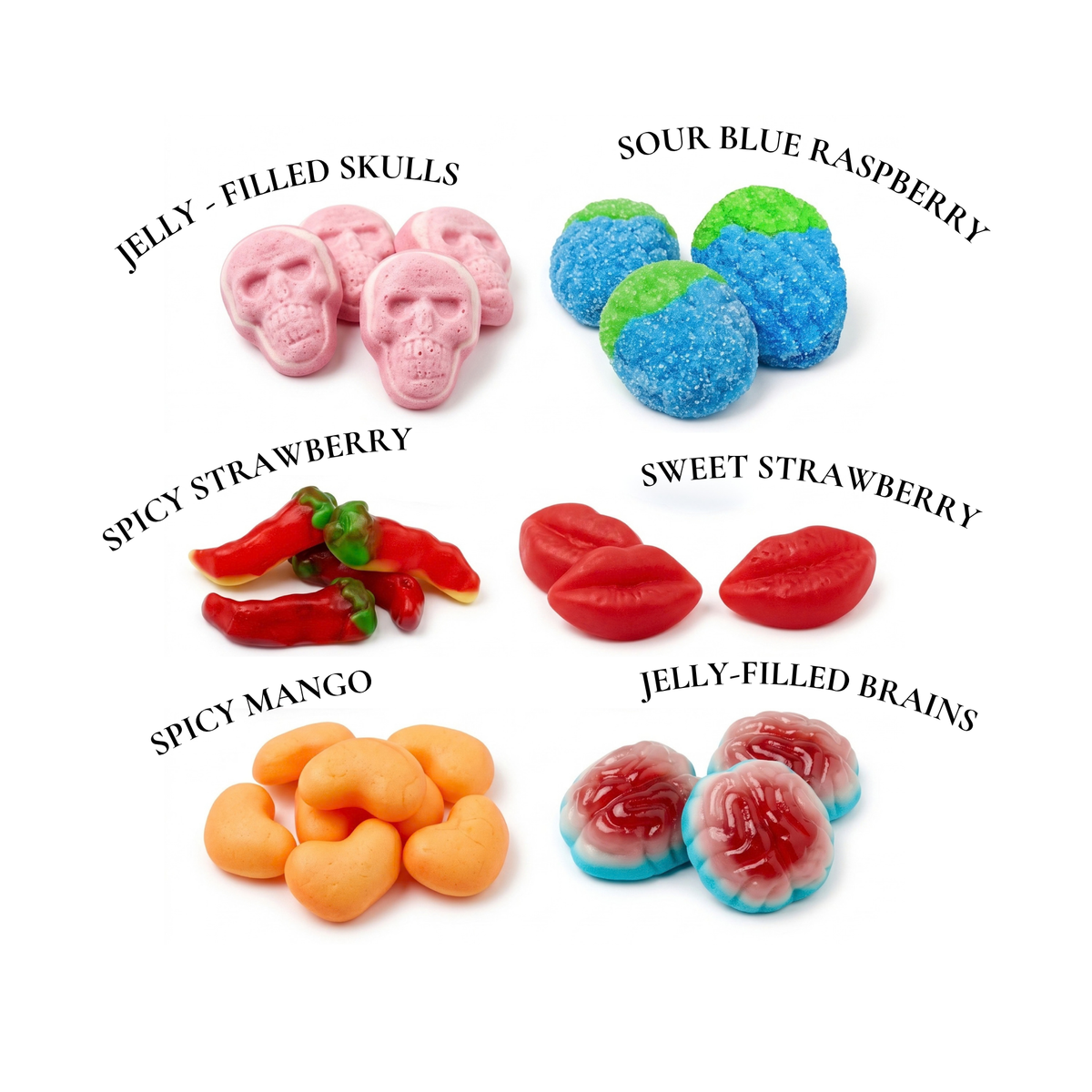 Ruby Bond jelly-filled gummy candy mix in gift-ready packaging